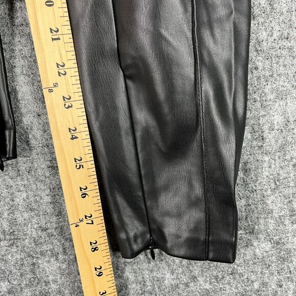 Zara‎ Pants Size Small Buttery Faux Leather Slim Jogger Zip Cuff Business Casual - Picture 10 of 12